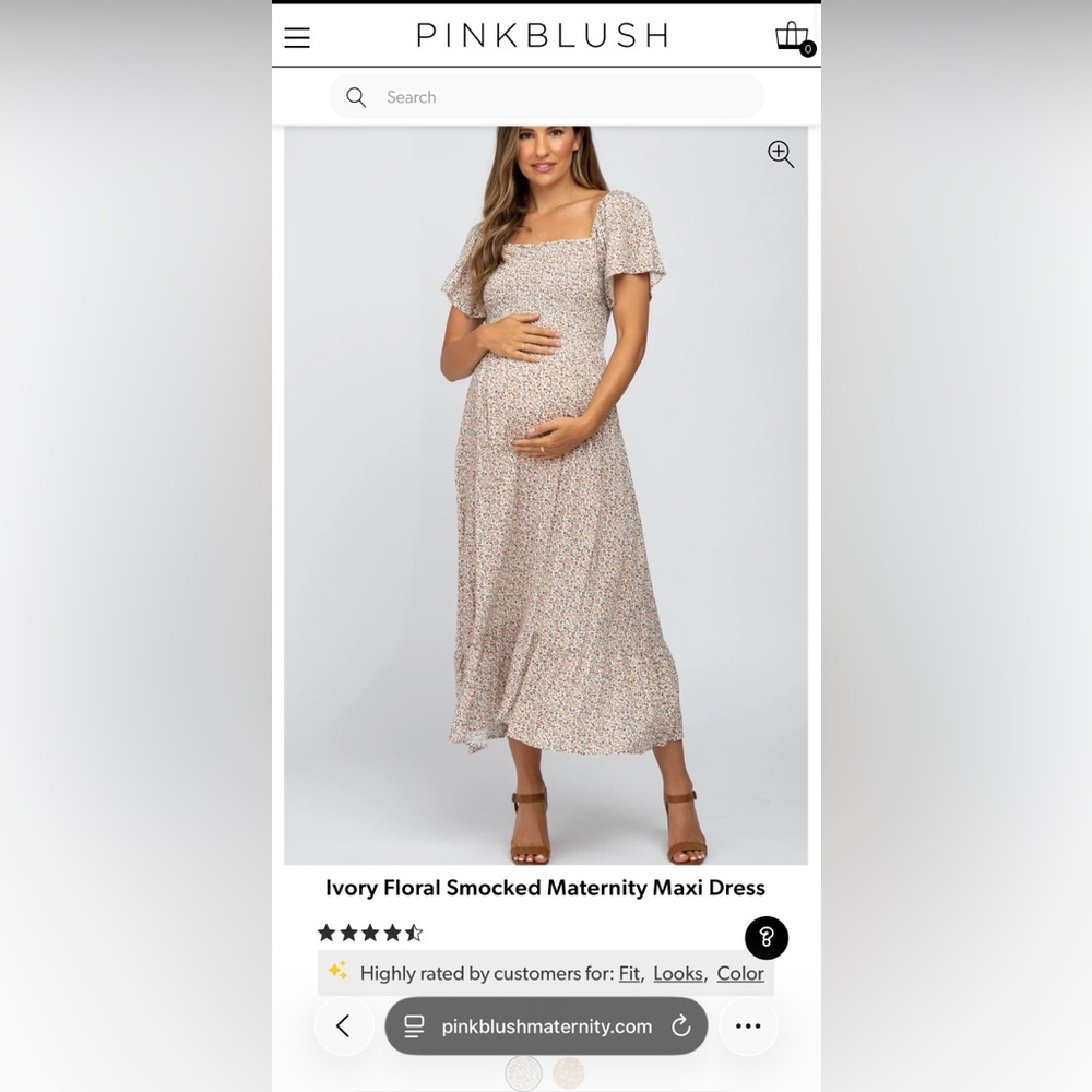 EUC Pinkblush Ivory Floral Smocked Maxi Dress (S)